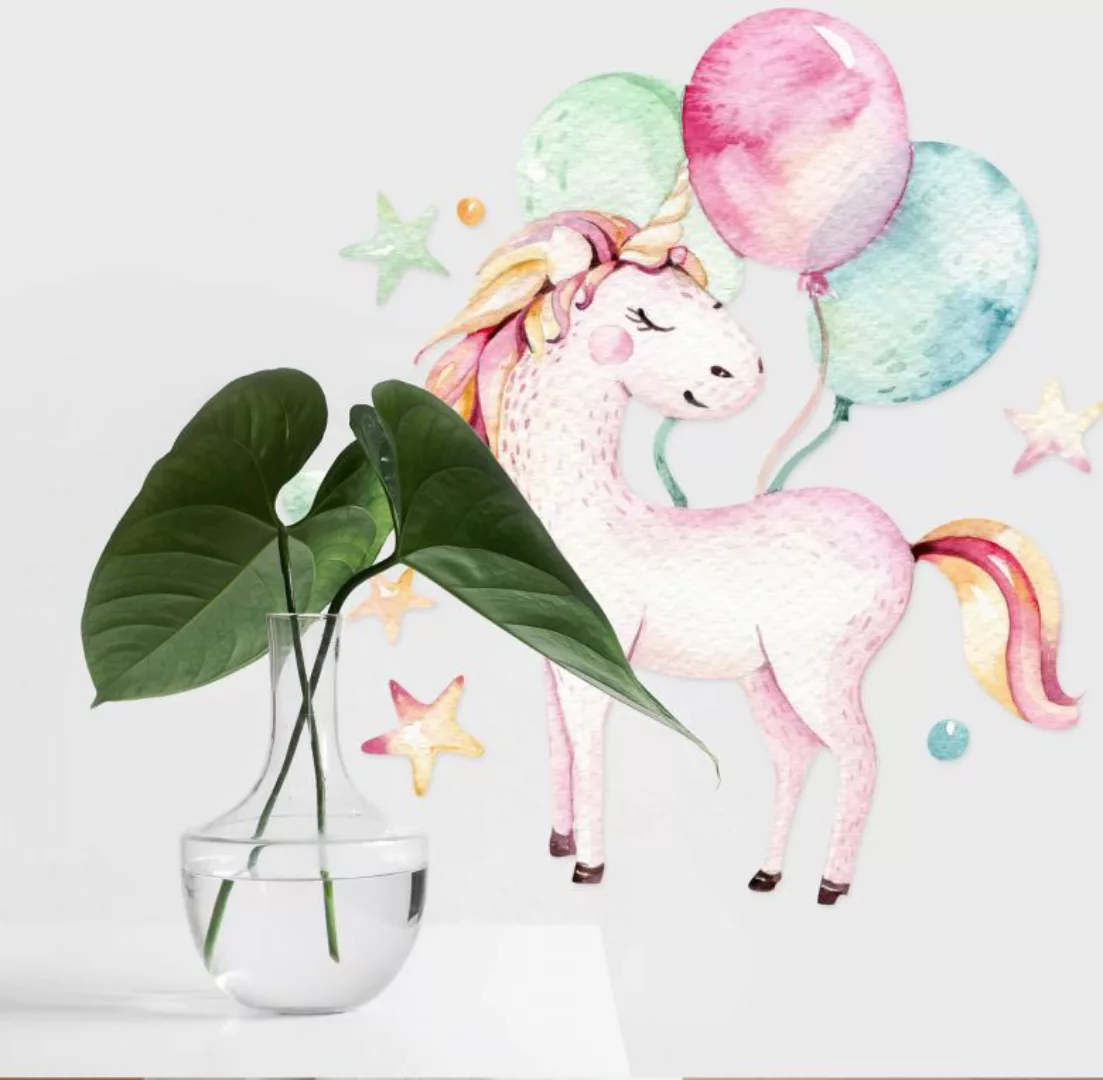 Wall-Art Wandtattoo »Kindergeburtstag Einhorn Deko«, (1 St.), selbstklebend günstig online kaufen