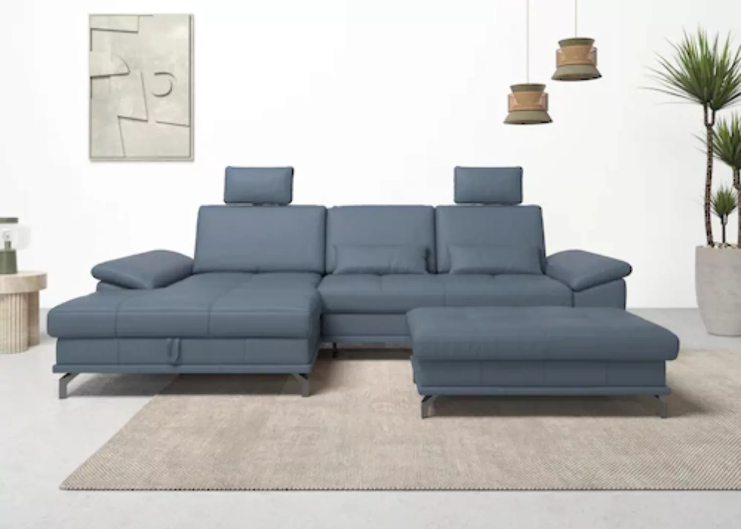 Places of Style Ecksofa Costello, mit Sitztiefenverstellung und Armlehnfunk günstig online kaufen