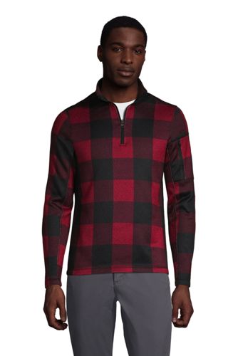Strickfleece-Pullover mit Troyer-Kragen, Herren, Größe: XL Normal, Rot, by günstig online kaufen