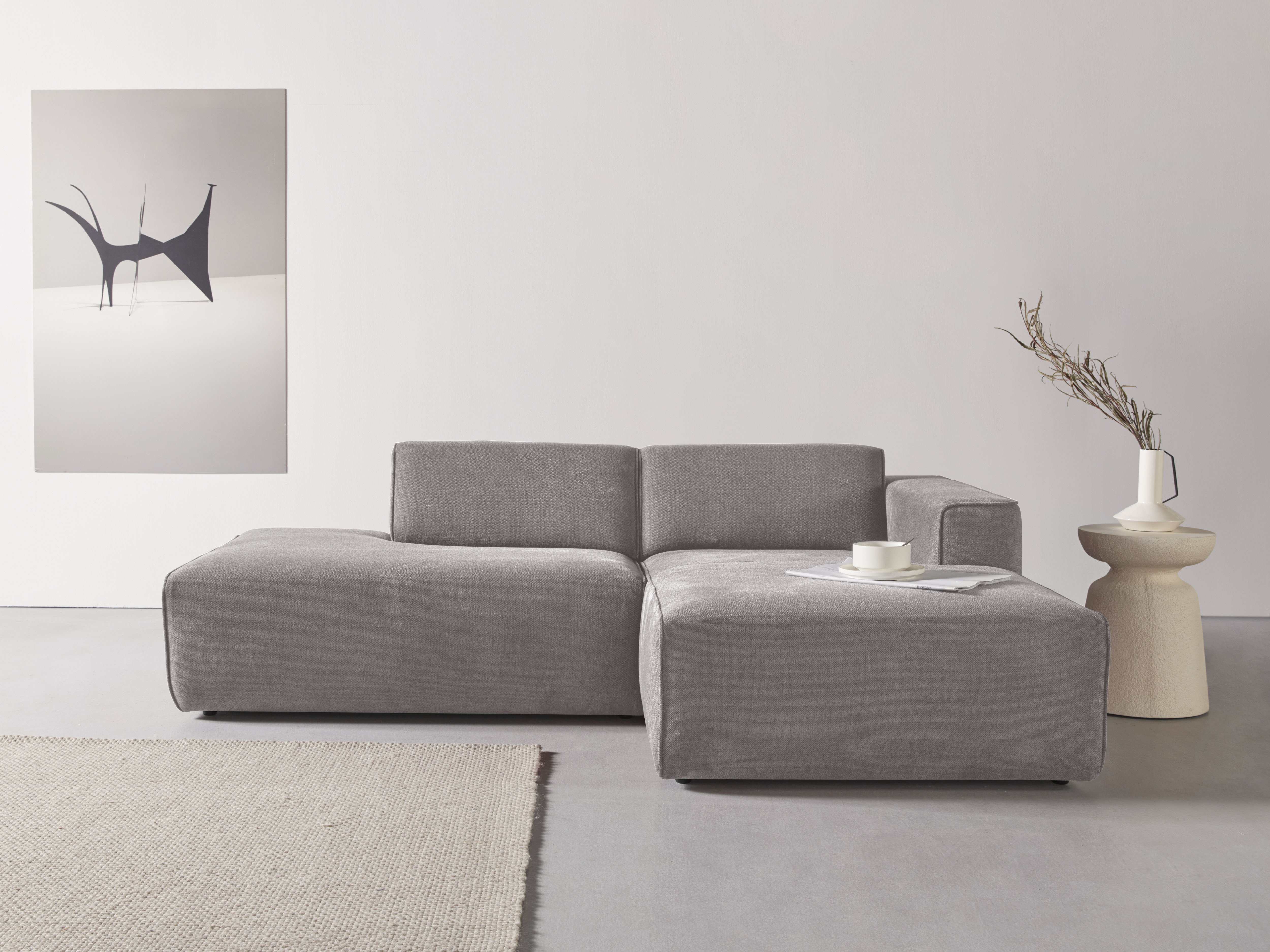 andas Ecksofa "Noord mit Kedernaht, Breite 227 cm", Cord, Struktur, Webstof günstig online kaufen
