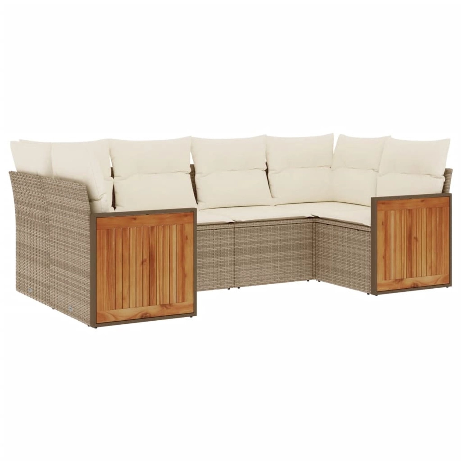 vidaXL 6-Tlg Garten-Sofagarnitur mit Kissen Beige Poly Rattan 3227941 günstig online kaufen