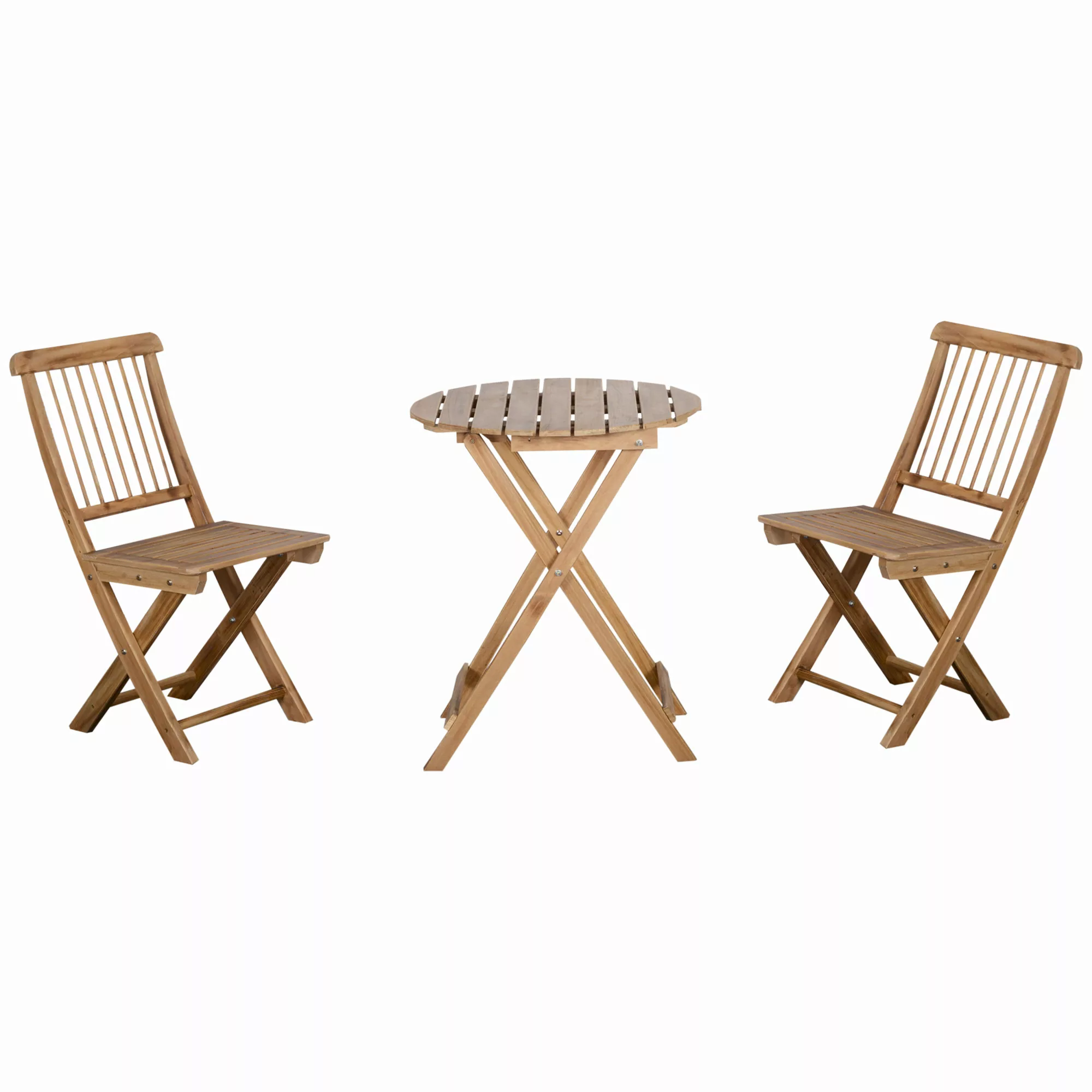 Outsunny Bistroset für 2 Personen Klappbar Holz Gartenset Balkonset Bistrot günstig online kaufen