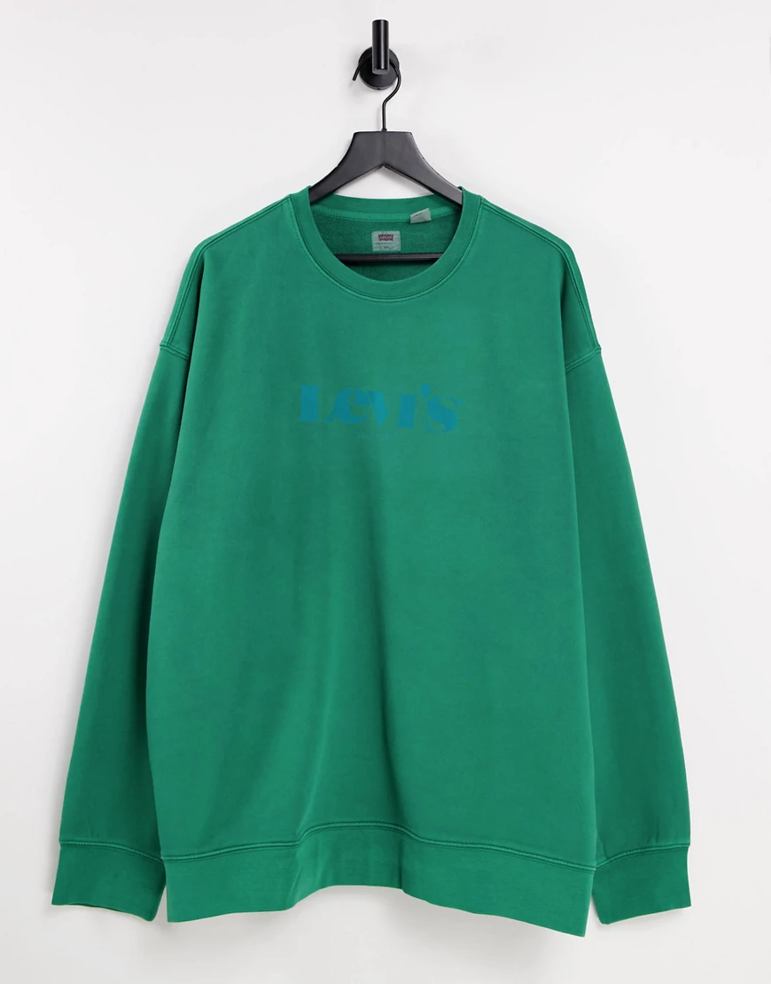 Levi's – Sweatshirt in Grün mit Logo günstig online kaufen