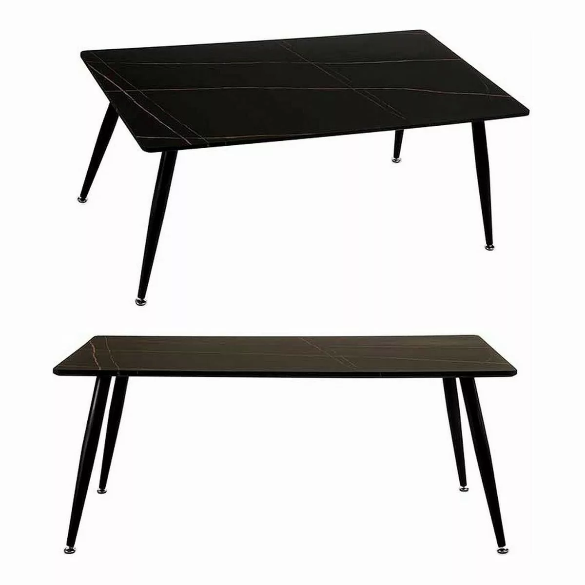 Couchtisch Marmor Schwarz Metall Melamine Dm (60 X 45 X 110 Cm) günstig online kaufen