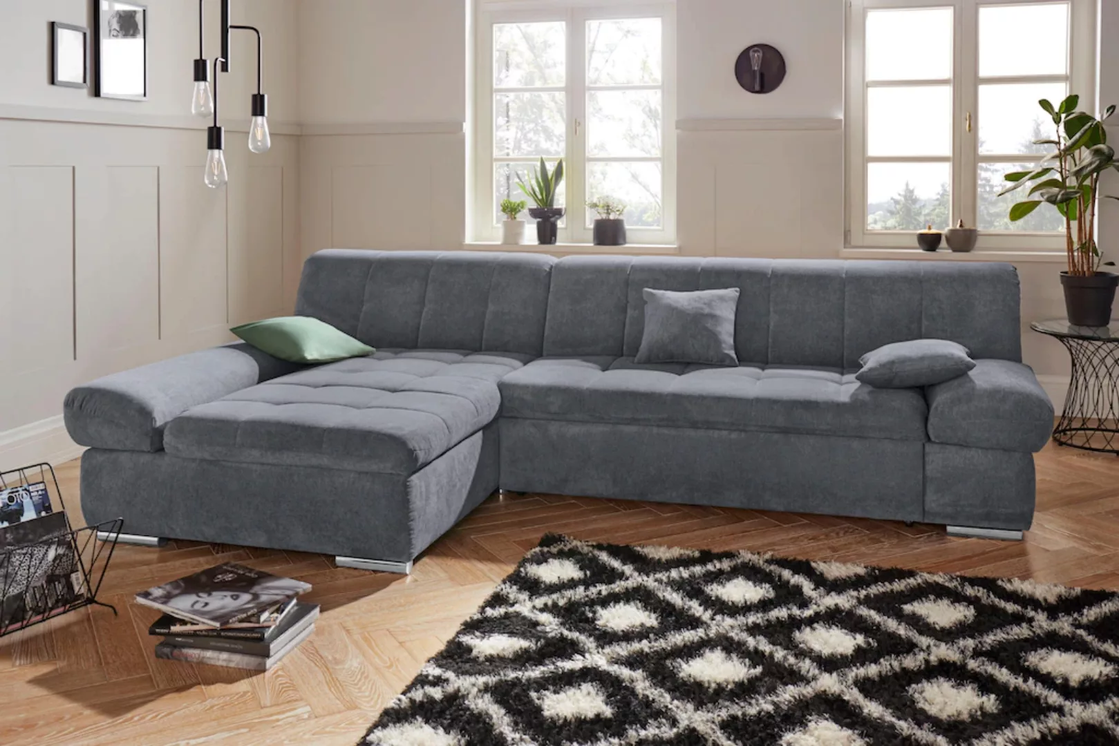 DOMO collection Ecksofa "Mona L-Form", wahlweise mit Bettfunktion günstig online kaufen