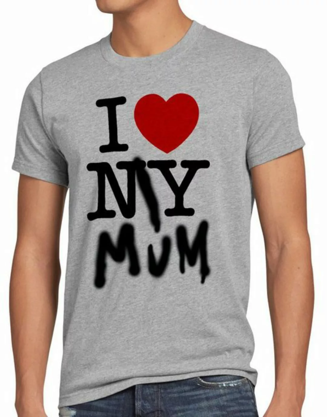style3 Print-Shirt Herren T-Shirt I Love My Mum new york amerika ny muttert günstig online kaufen