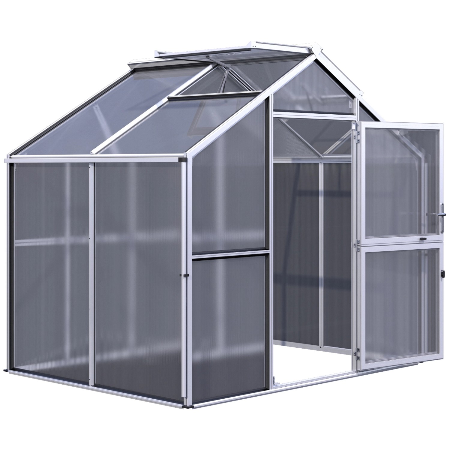 KGT Gewächshaus Novum II Aluminiumfarben 5,68 m² günstig online kaufen