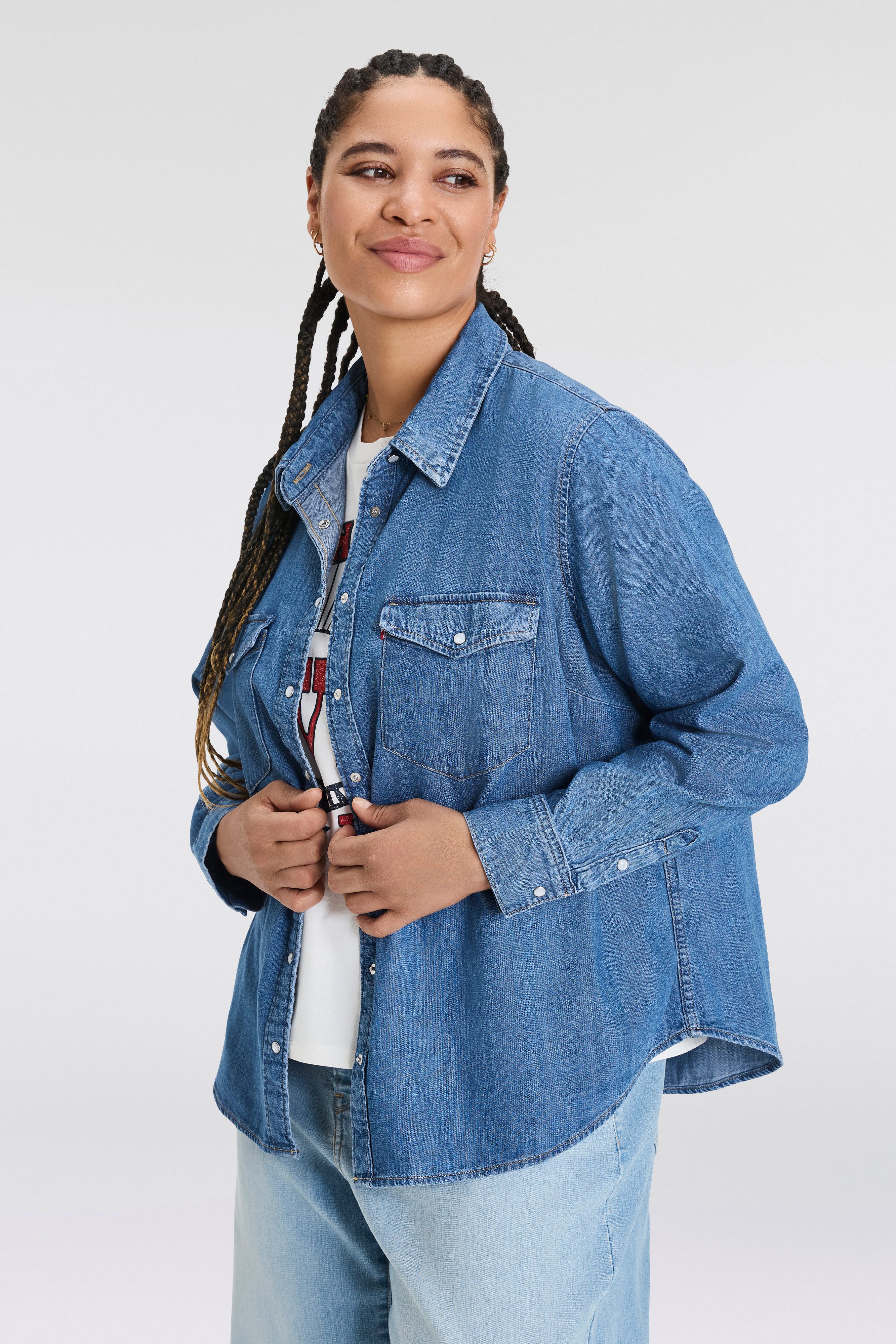 Levis Plus Jeansbluse "ESSENTIAL WESTERN", mit zwei Brusttaschen und Druckk günstig online kaufen