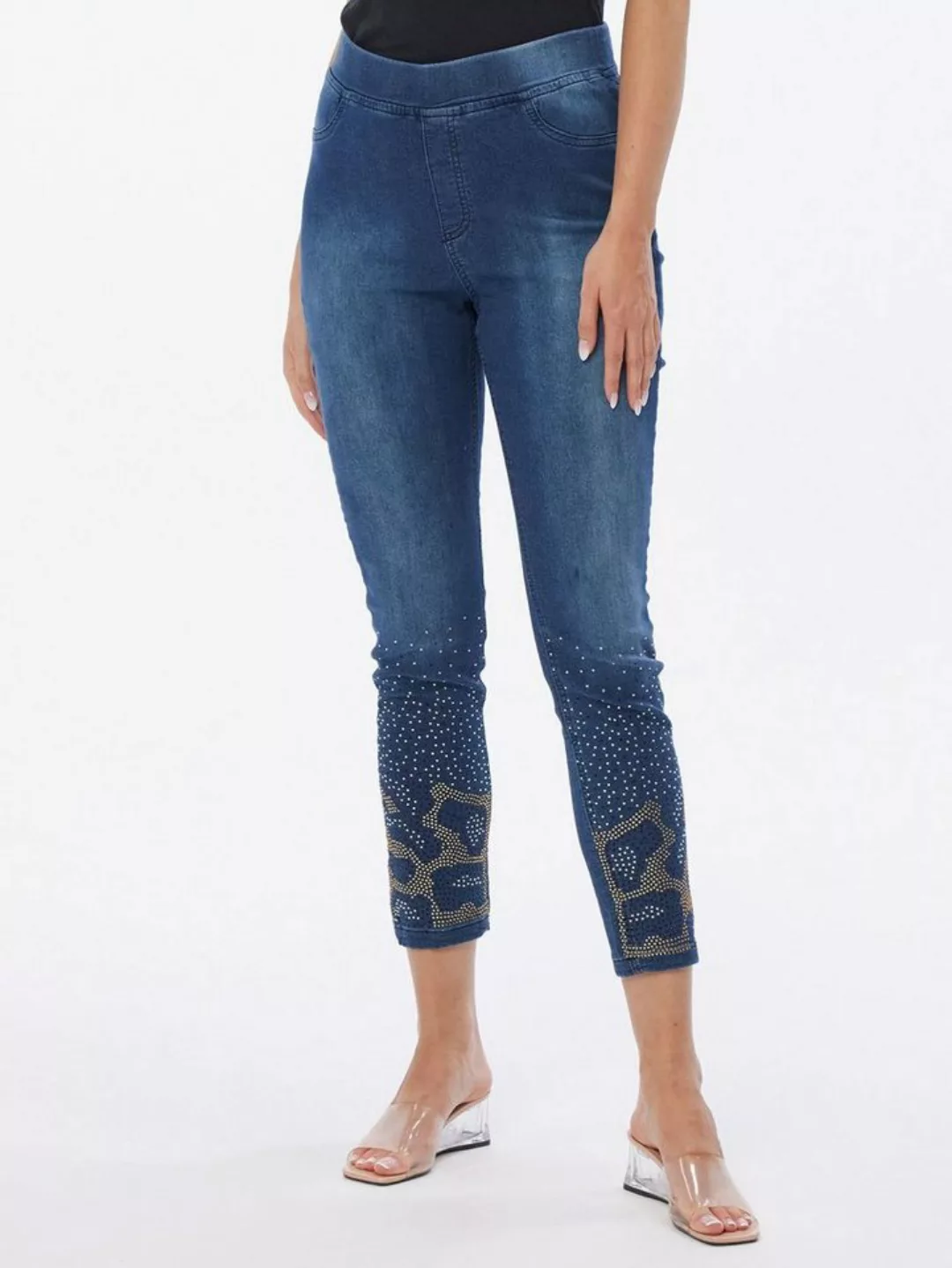 Body Needs Sweatjeans Jeggings figurbetont mit Strassapplikationen günstig online kaufen