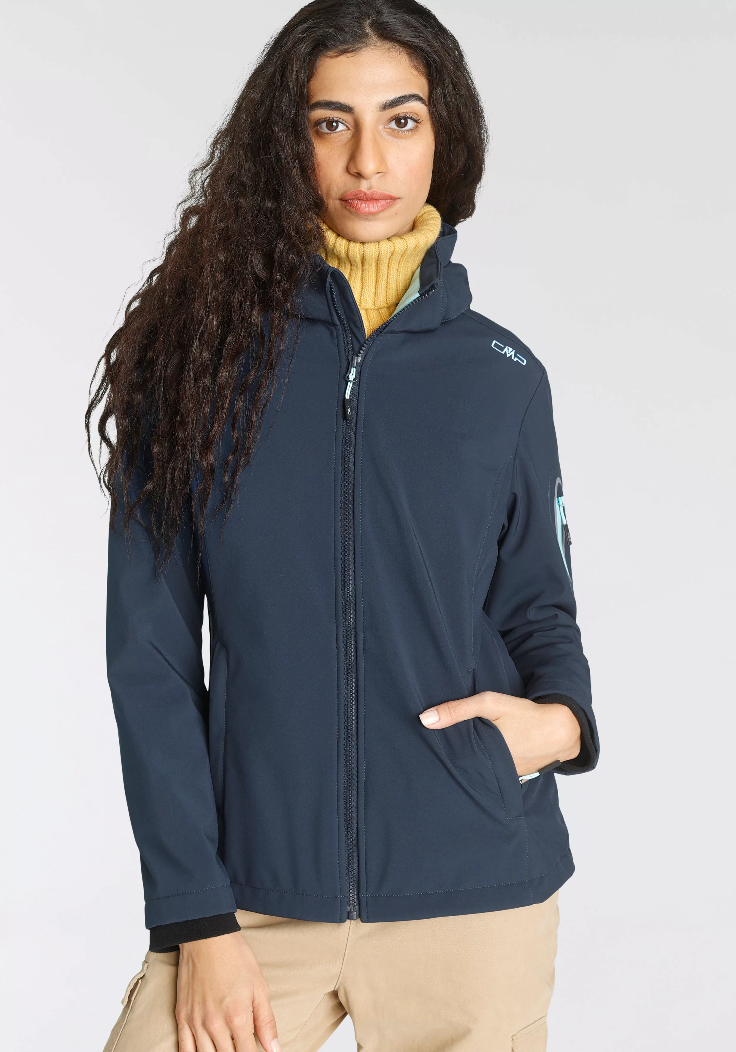 CMP Softshelljacke, mit Kapuze, Winddicht & Wasserabweisend & Atmungsaktiv günstig online kaufen