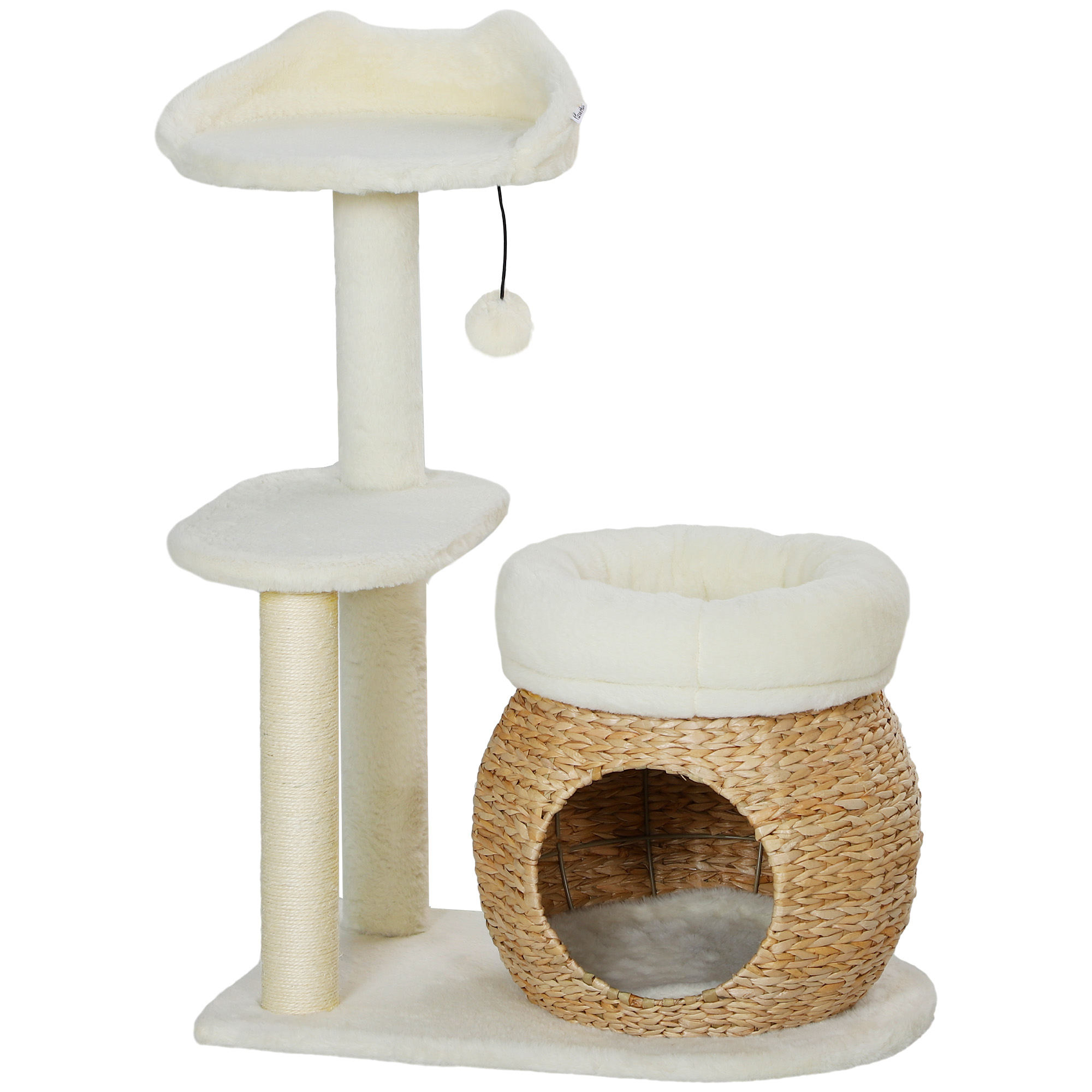 PawHut Kratzbaum 79 cm Katzenbaum mit Katzenhöhle, Bett, Spielbälle, Katzen günstig online kaufen