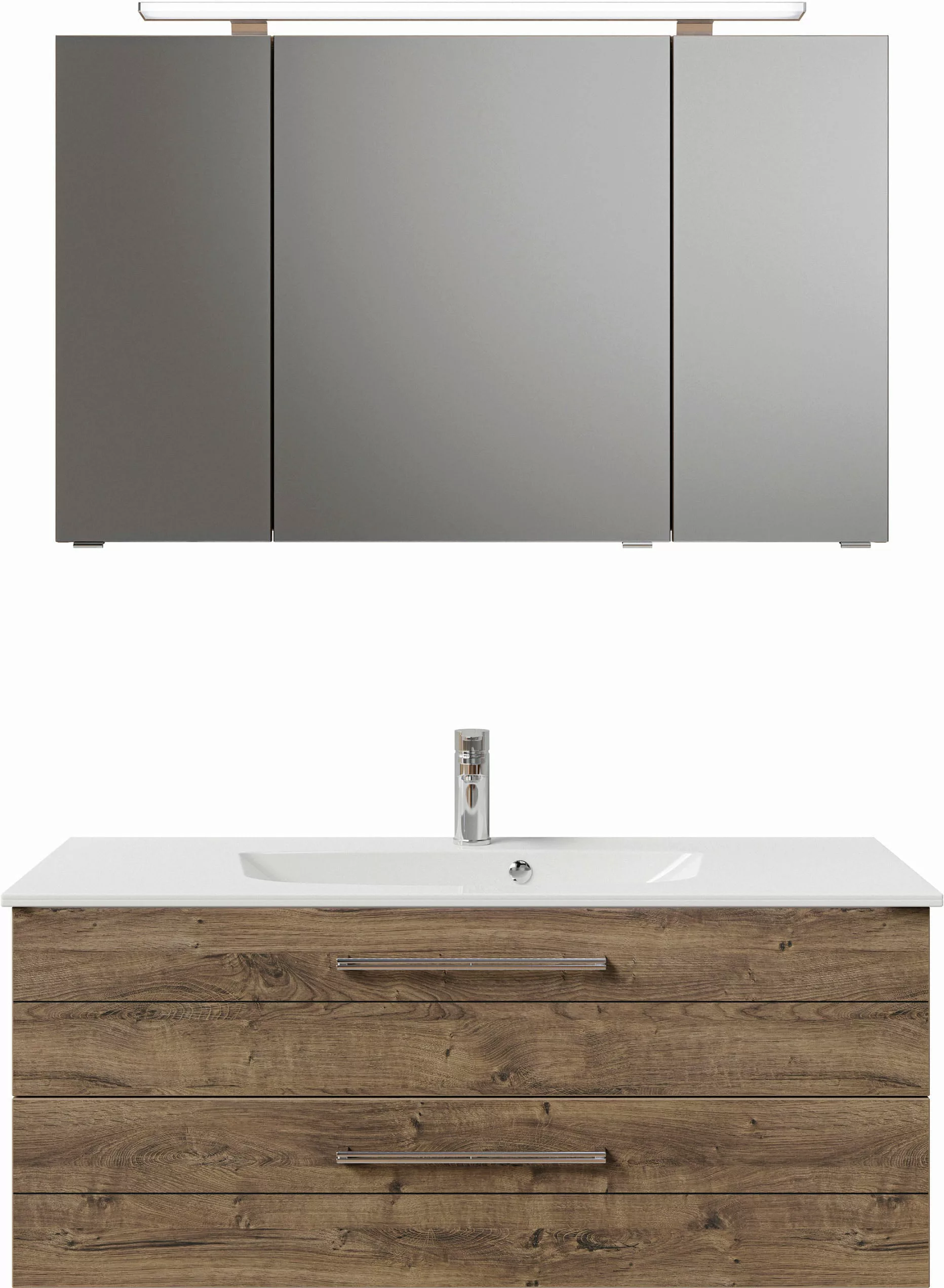 Saphir Badmöbel-Set »Serie 6025 2-teilig Mineralmarmor-Waschtisch mit LED-S günstig online kaufen