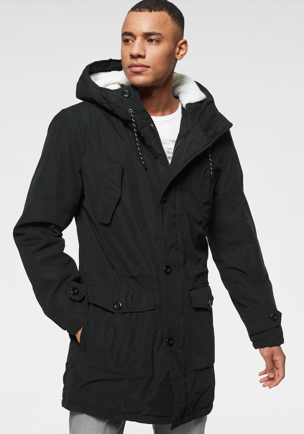 Bruno Banani Parka, mit Kapuze, für den Winter, taillierter Schnitt, mit an günstig online kaufen