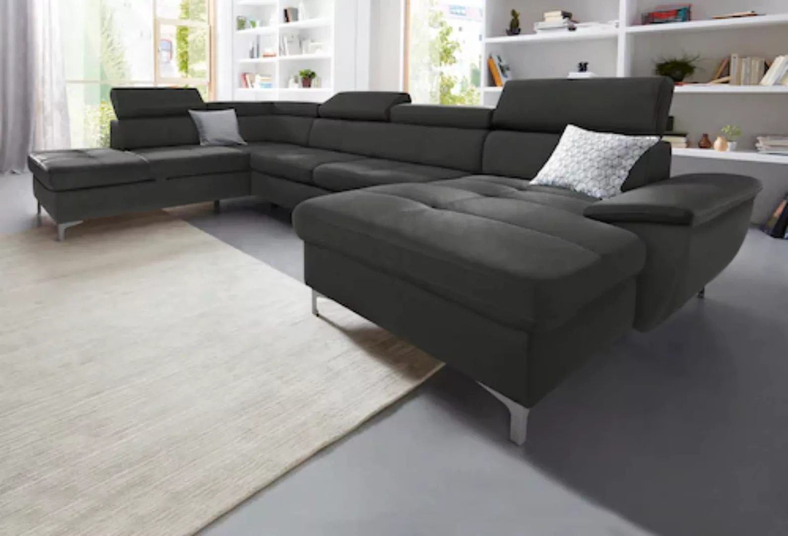 exxpo - sofa fashion Wohnlandschaft »Azzano, U-Form«, wahlweise mit Bettfun günstig online kaufen