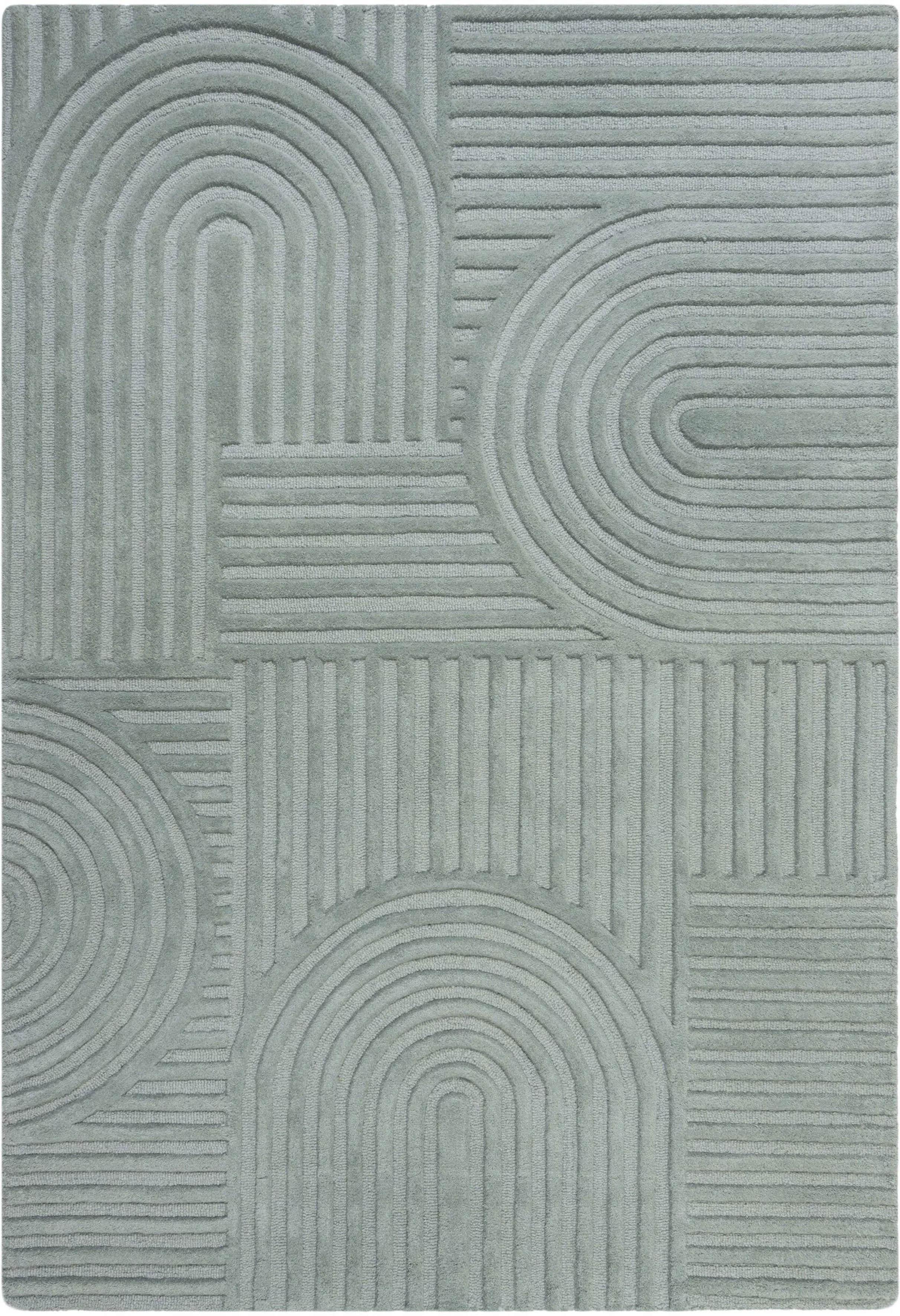 FLAIR RUGS Wollteppich »Zen Garden«, 10 mm Höhe, 100% Wolle, Hoch-Tief-Effe günstig online kaufen