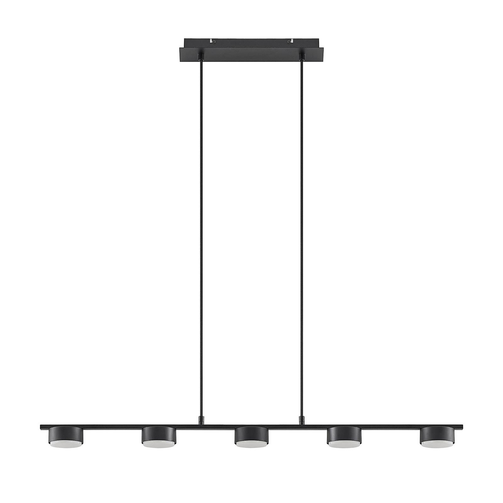 Lindby Kaylou LED-Pendellampe, 5-fl., schwarz günstig online kaufen