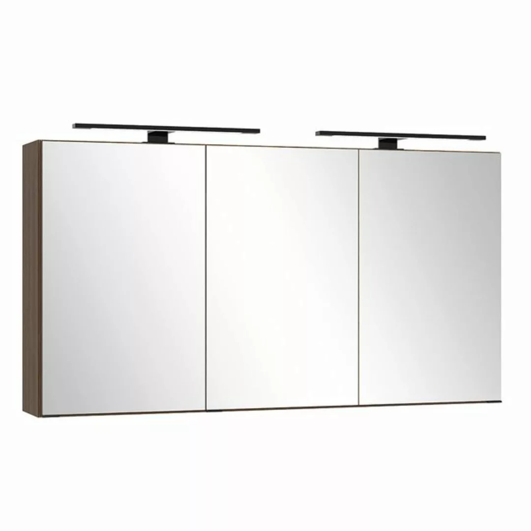 Lomadox Spiegelschrank SORRENT-03 120 cm breit in Eiche, 3 Türen, inkl. 2 A günstig online kaufen