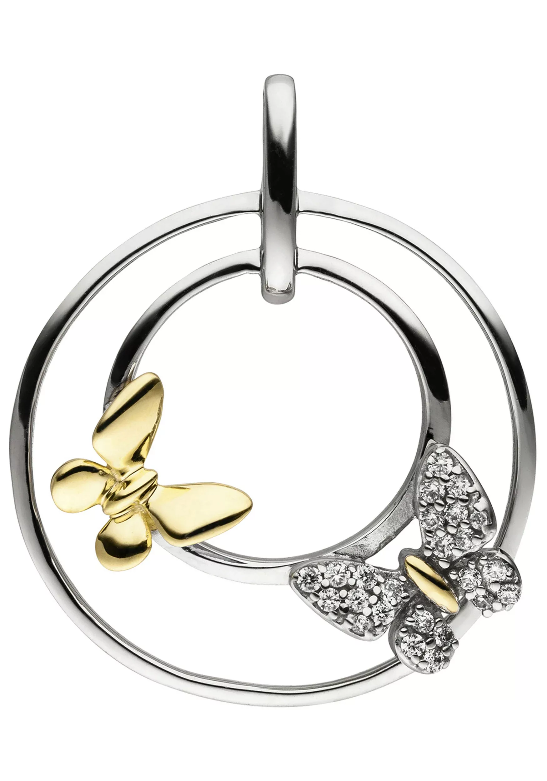 JOBO Kettenanhänger "Anhänger Schmetterlinge", 925 Silber bicolor vergoldet günstig online kaufen