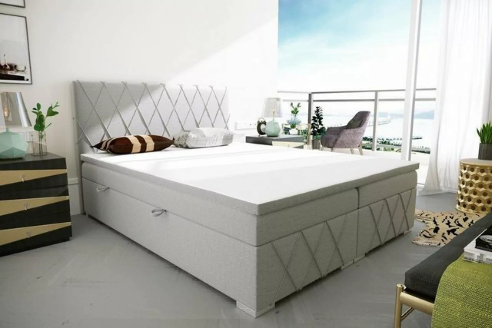 JVmoebel Boxspringbett Doppel Luxus Boxspringbett Design Bett Polsterbett S günstig online kaufen