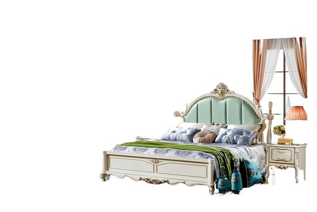 JVmoebel Bett Blau Bett Schön Elegantes Design Schlafzimmer Polster Leder B günstig online kaufen