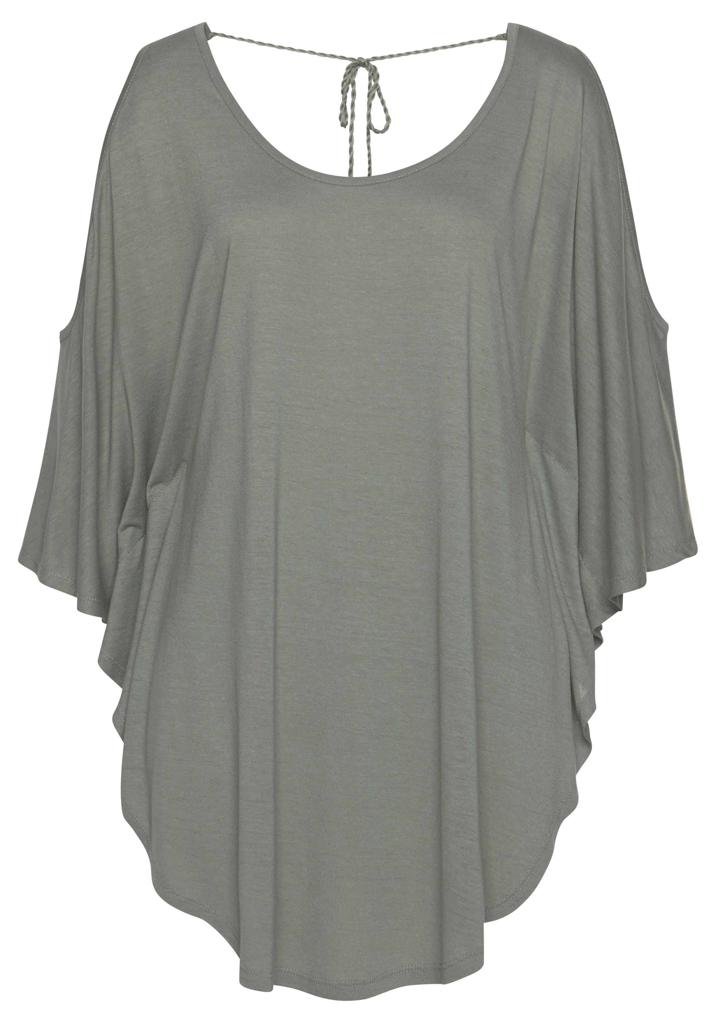 LASCANA Strandshirt mit Zierband im oberen Rücken, Longshirt, 3/4-Ärmel, sc günstig online kaufen