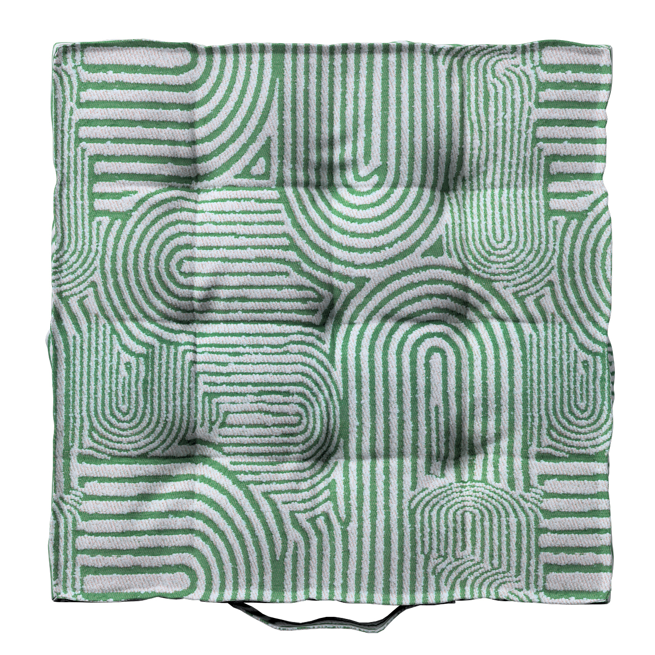 Sitzkissen Jacob mit Handgriff, mintgrün-ecru, 40 x 40 x 6 cm, Cosy Home (1 günstig online kaufen