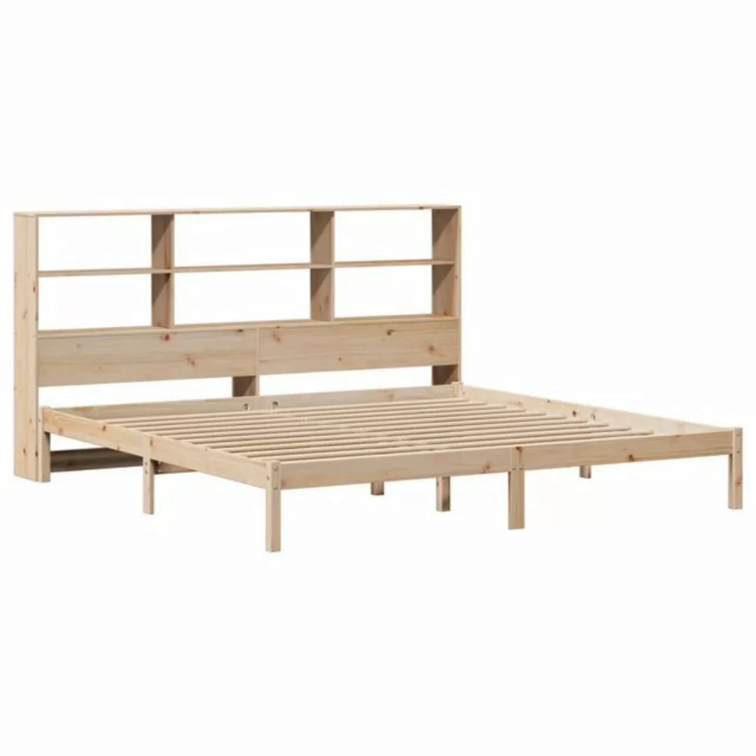 vidaXL Bett Massivholzbett mit Regal ohne Matratze 200x200 cm Kiefernholz günstig online kaufen