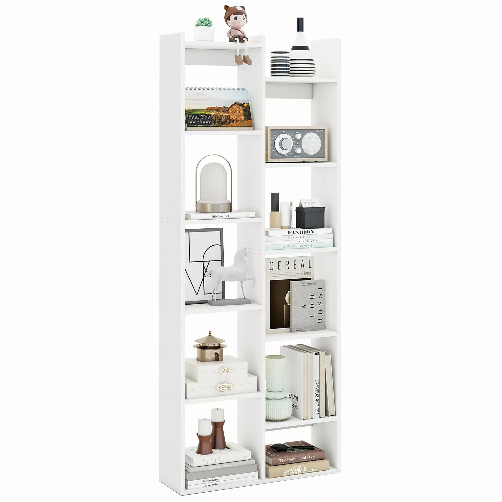 COSTWAY Bücherregal, Holz, Baumförmiges Standregal, Raumteiler günstig online kaufen