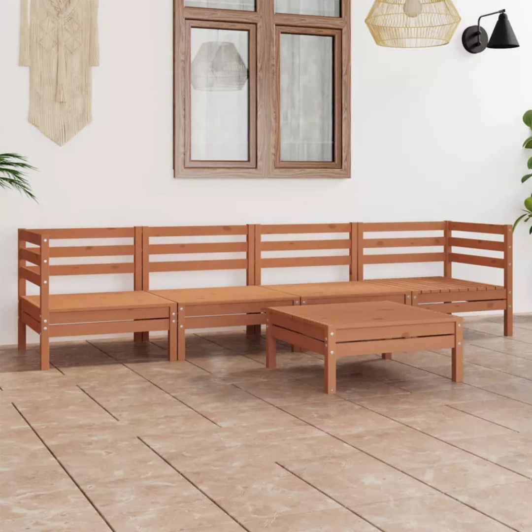 5-tlg. Garten-lounge-set Honigbraun Massivholz Kiefer günstig online kaufen