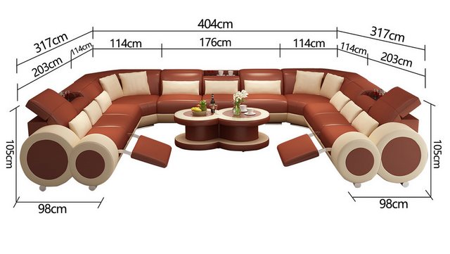 Xlmoebel Sofa Entspannungs-Wohnlandschaft mit Fußstütze Eckcouch Polstermöb günstig online kaufen