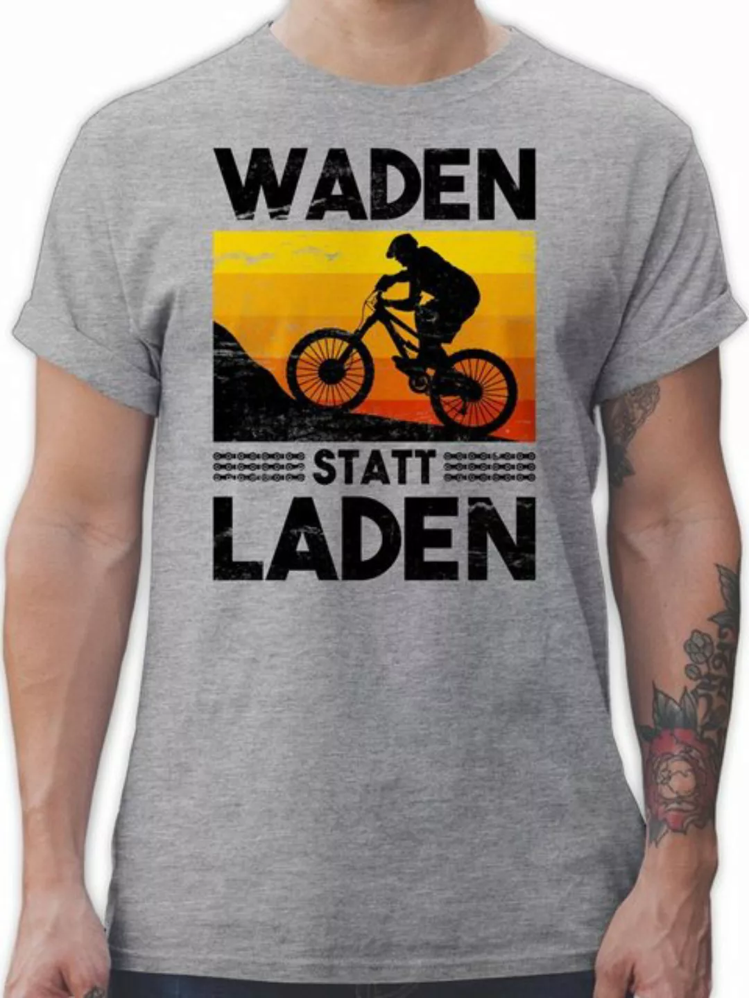 Shirtracer T-Shirt Waden statt Laden Vintage Fahrrad Bekleidung Radsport günstig online kaufen