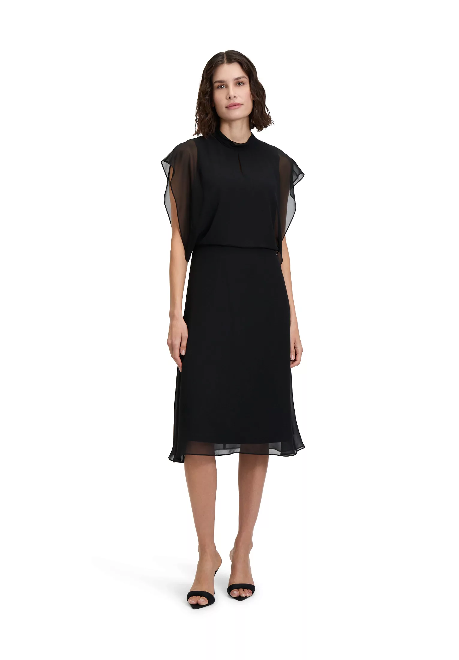 Betty&Co Chiffonkleid "Betty & Co Chiffonkleid mit Flügelärmeln", Form günstig online kaufen