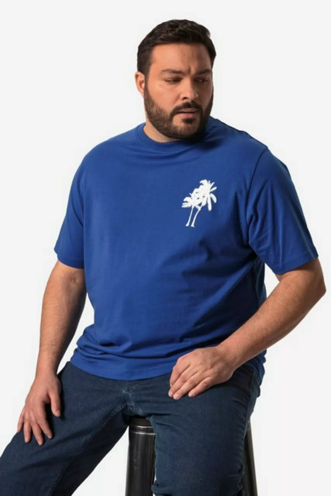 Men Plus T-Shirt Men+ T-Shirt Halbarm Palmen Print bis 84/86 günstig online kaufen