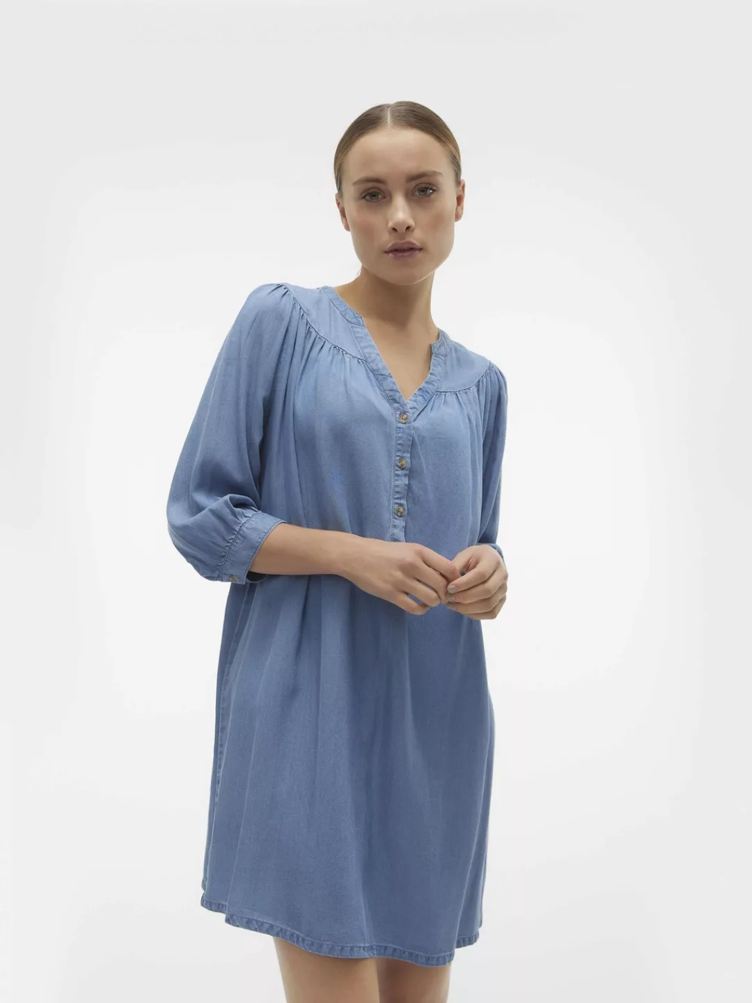 Vero Moda Minikleid "VMBREE 3/4 LOOSE TUNIC GA", im Denim Look günstig online kaufen