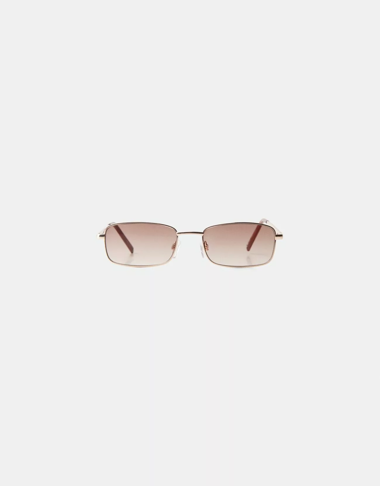 Bershka Transparente, Rechteckige Sonnenbrille Mit Metallgestell Damen Gold günstig online kaufen