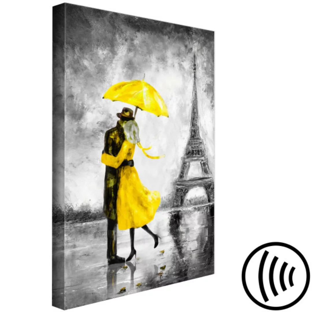 Bild auf Leinwand Paris Fog (1 Part) Vertical Yellow XXL günstig online kaufen