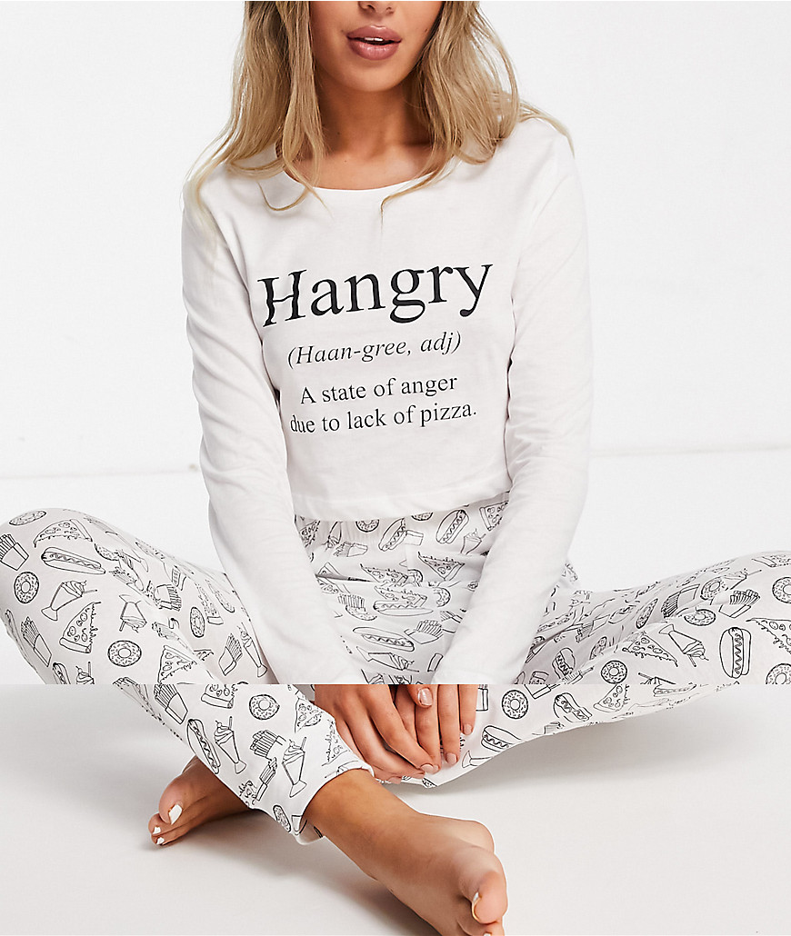 Brave Soul – Hangry – Langer Pyjama in Schwarzweiß günstig online kaufen