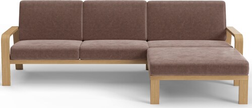 sit&more Ecksofa "Kolding L-Form", Armlehnen aus Buchenholz in natur, versc günstig online kaufen