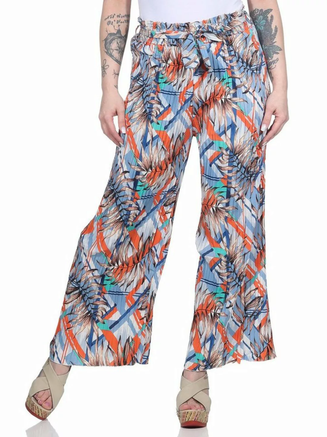 Aurela Damenmode Palazzohose Sommerhosen für Damen moderne Plisseehose für günstig online kaufen