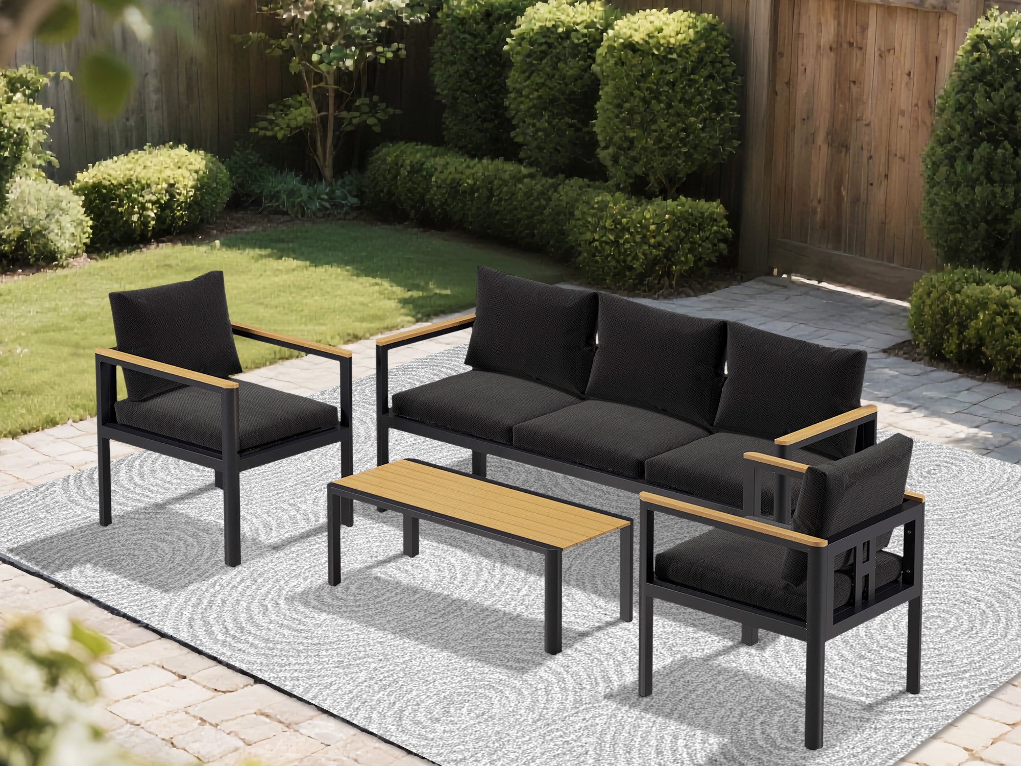 MeXo Gartenlounge-Set Boho Chic Gartenmöbel Set günstig online kaufen