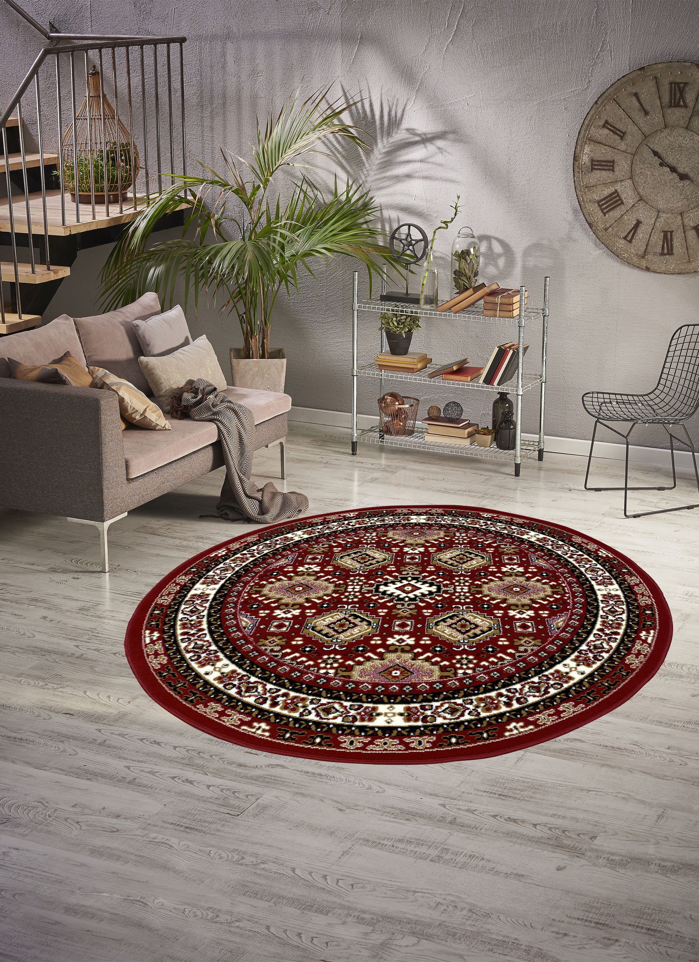 my home Teppich Diantha, rund, Höhe: günstig online kaufen