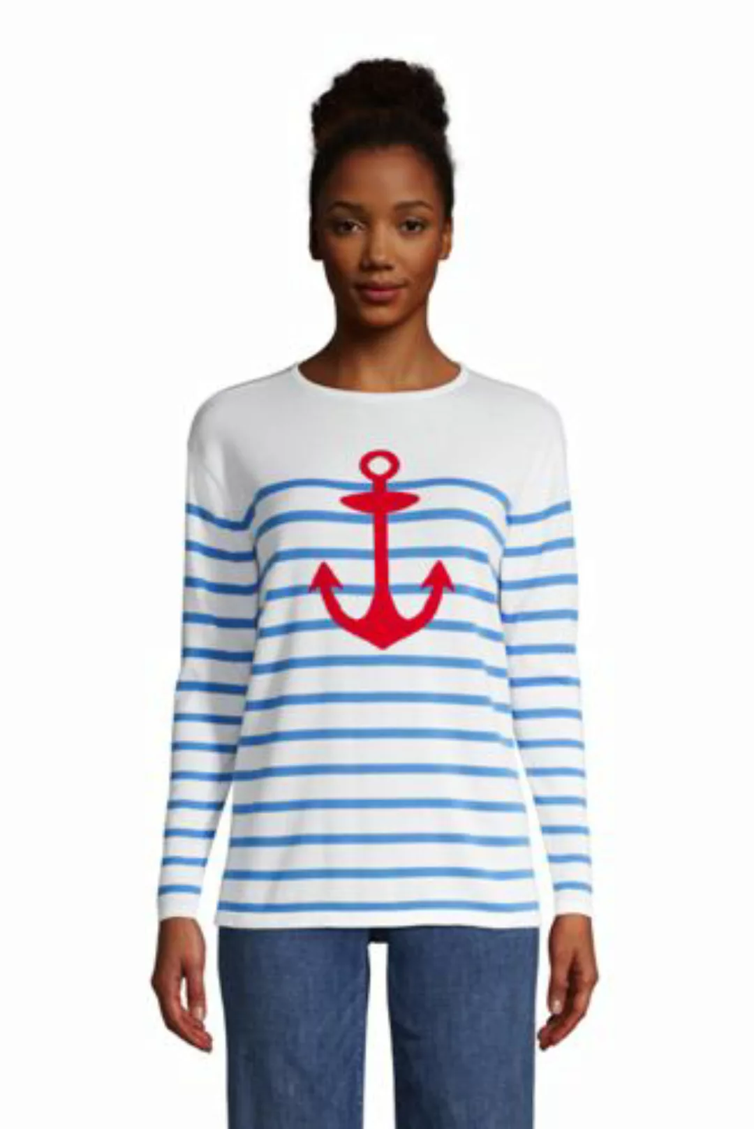 Feinstrick-Pullover Maritim, Damen, Größe: M Normal, Sonstige, Baumwolle, b günstig online kaufen