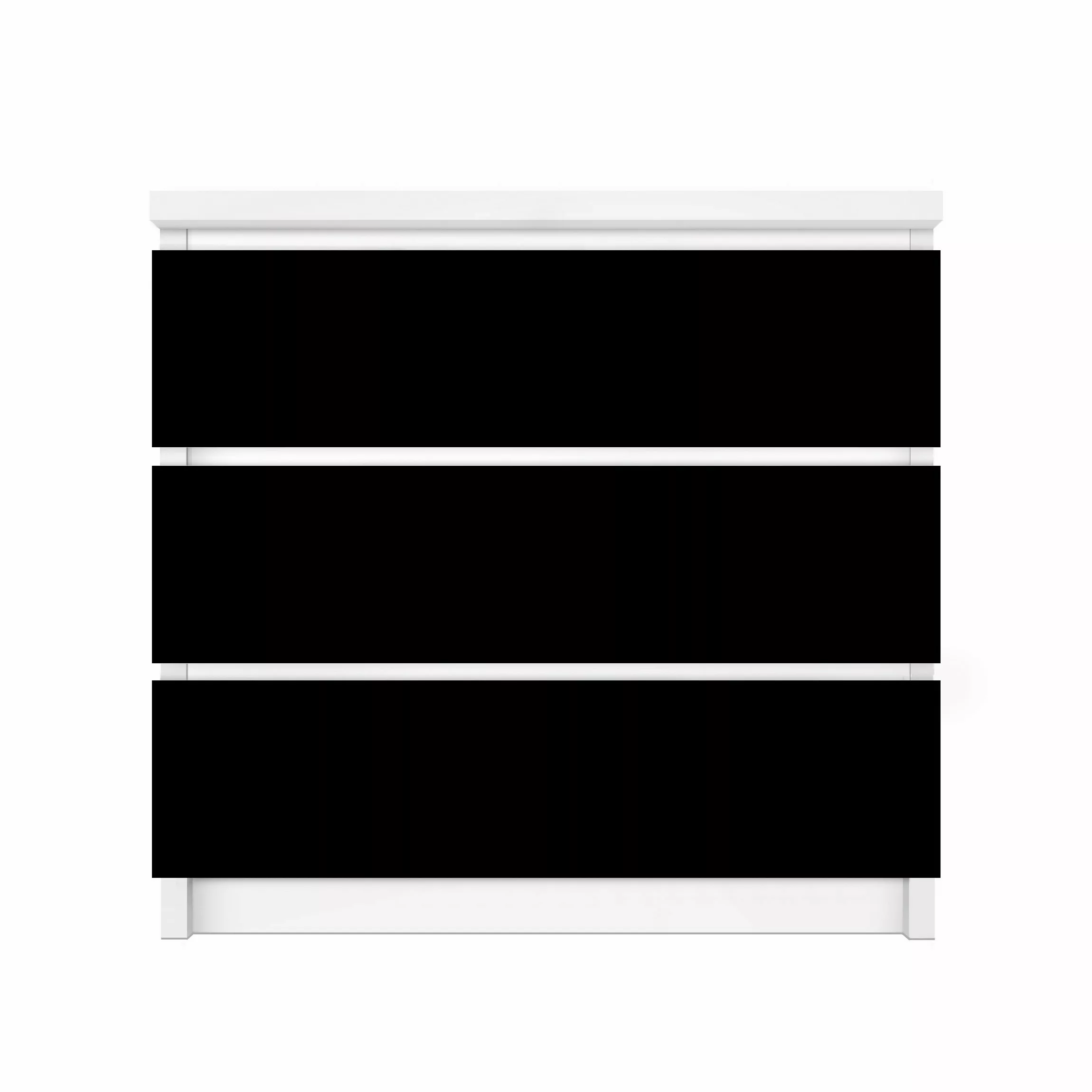 Möbelfolie für IKEA Malm Kommode 3 Schubladen Colour Black günstig online kaufen