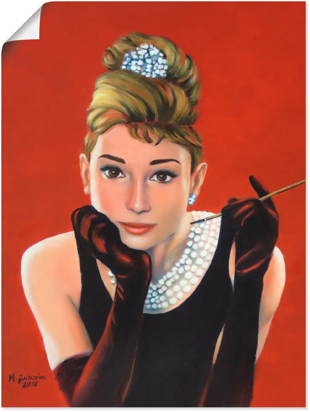 Artland Wandbild »Audrey Hepburn Porträt«, Stars, (1 St.) günstig online kaufen