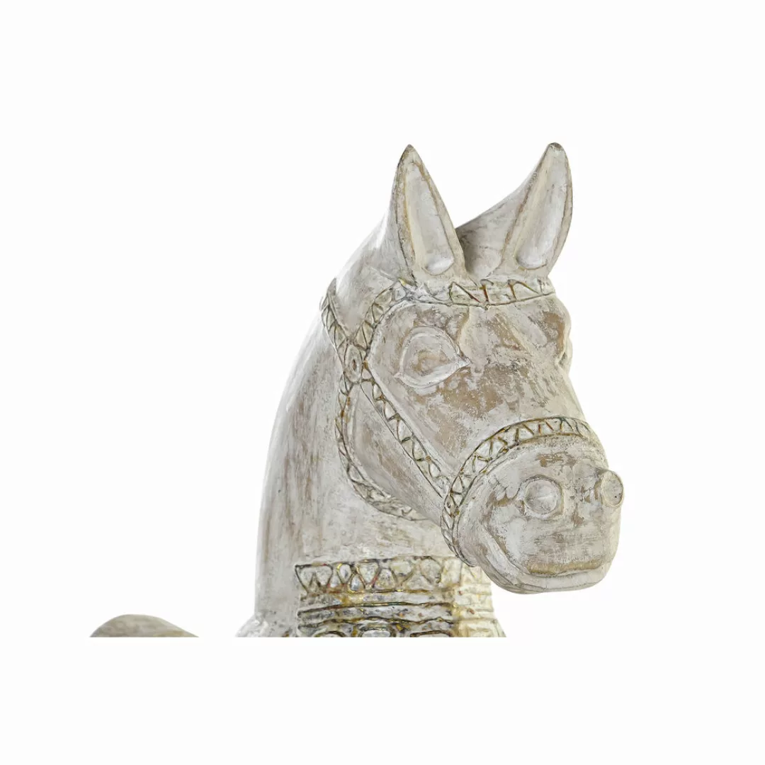 Deko-figur Dkd Home Decor 8424001847884 Pferd Antiker Finish Golden Weiß Ei günstig online kaufen