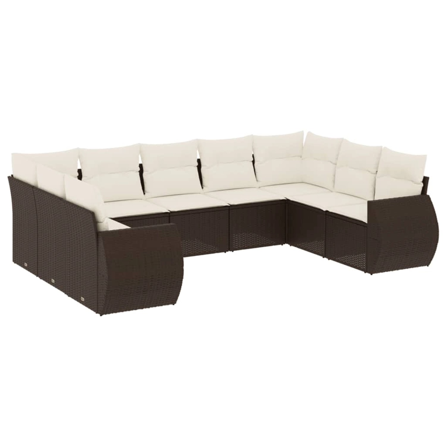 vidaXL 9-Tlg Garten-Sofagarnitur mit Kissen Braun Poly Rattan 3254140 günstig online kaufen