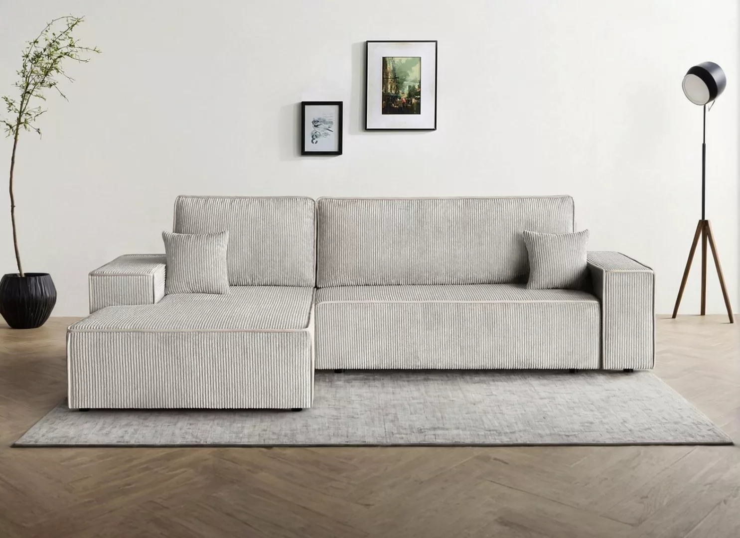 Beautysofa Ecksofa Erni, inkl. Schlaffunktion, Bettkasten, L-Form Polsterec günstig online kaufen