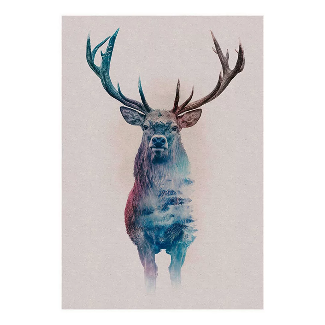 KOMAR Wandbild - Animals Forest Deer - Größe: 50 x 70 cm mehrfarbig Gr. one günstig online kaufen