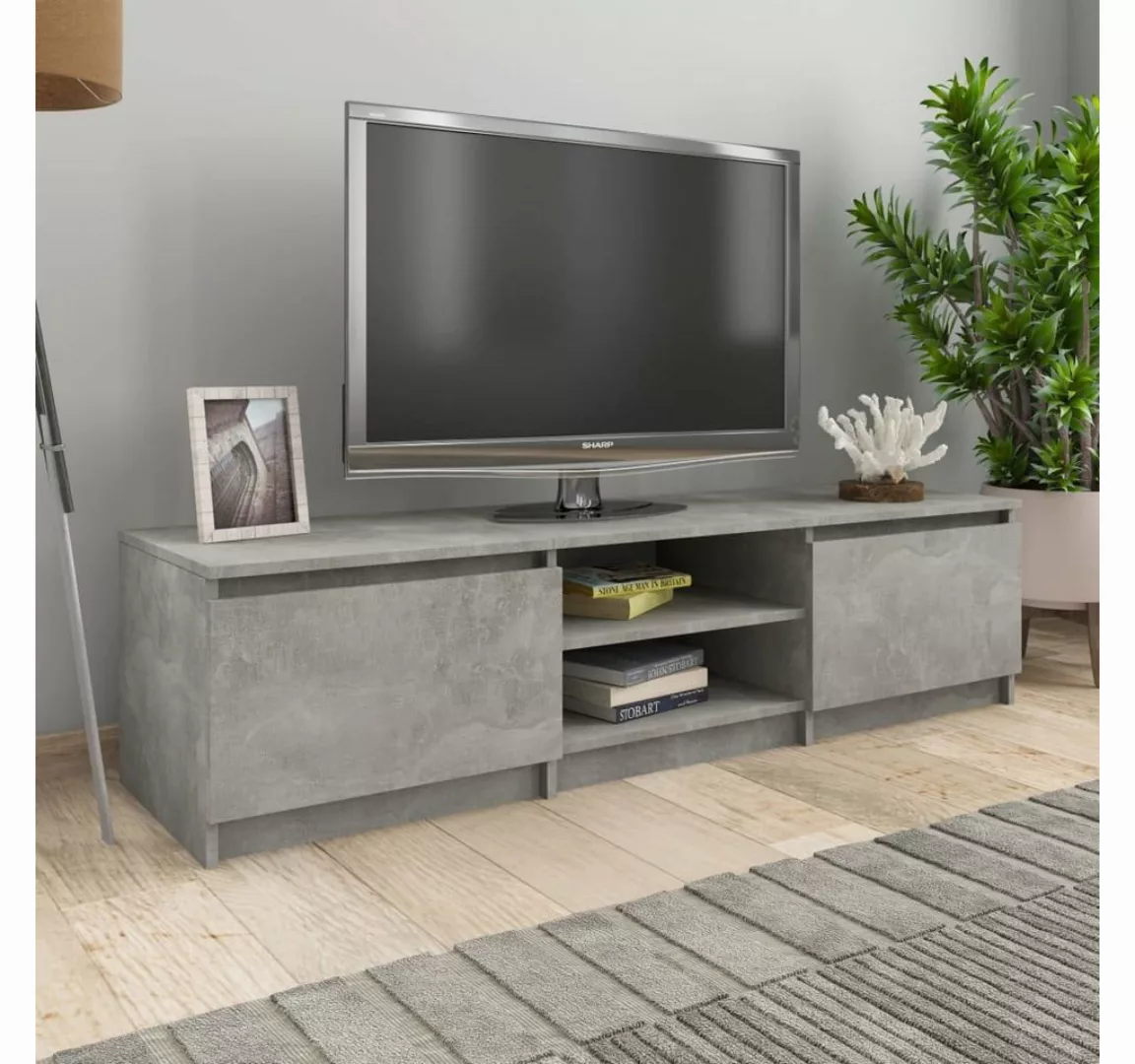 furnicato TV-Schrank Betongrau 140x40x35,5 cm Holzwerkstoff günstig online kaufen