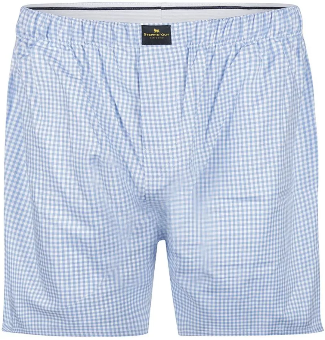 Steppin' Out Boxershort Kariert Hellblau - Größe L günstig online kaufen